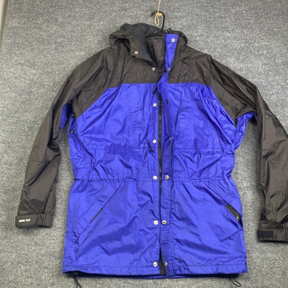 Vintage REI Gore-Tex Mountain Parka Jacket Mens Medium Blue Black 46112298 BLU